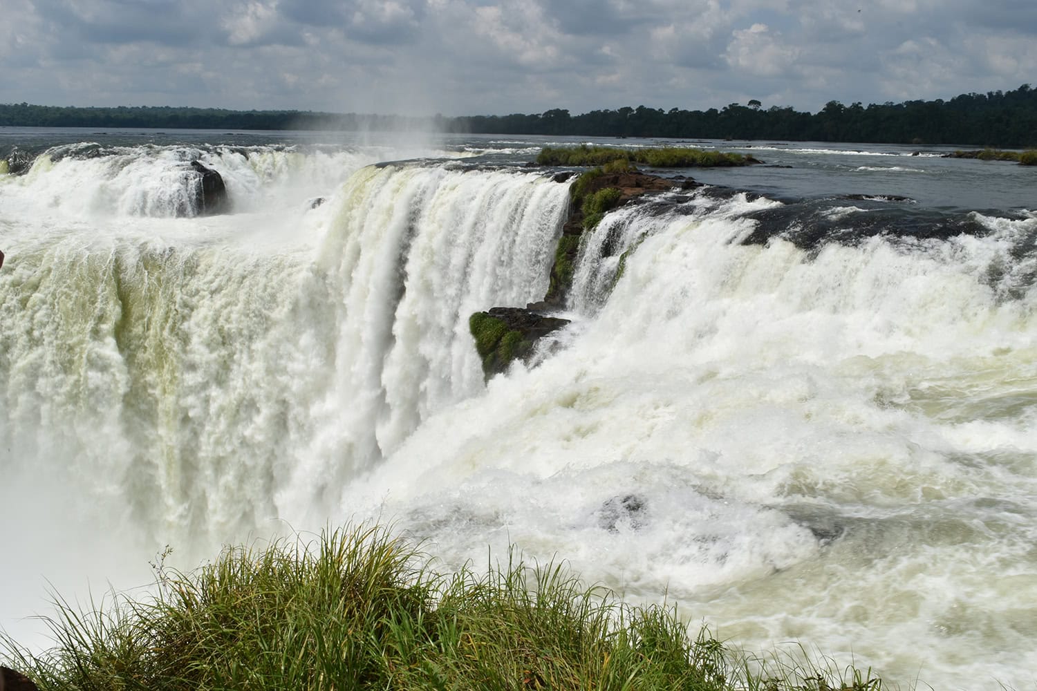 Iguacu Falls with a strong water current