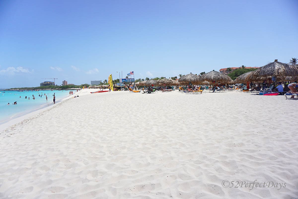 stunning white sand beach in aruba