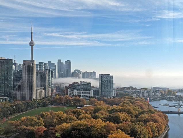 View of Toronto with Fall Foliage