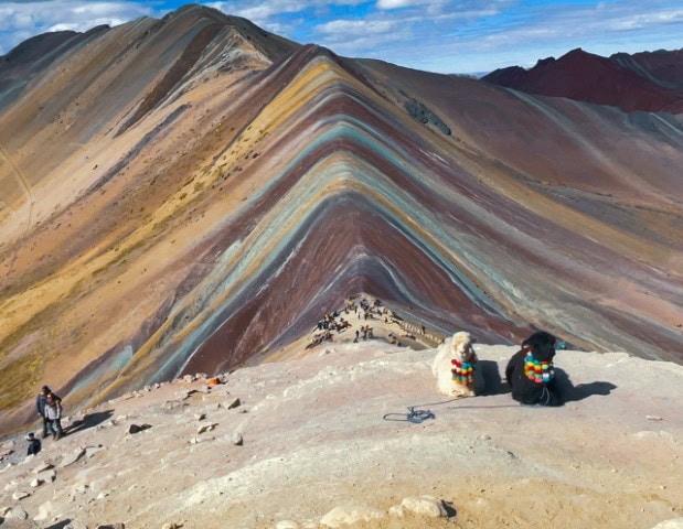layers of colours in a sand dune