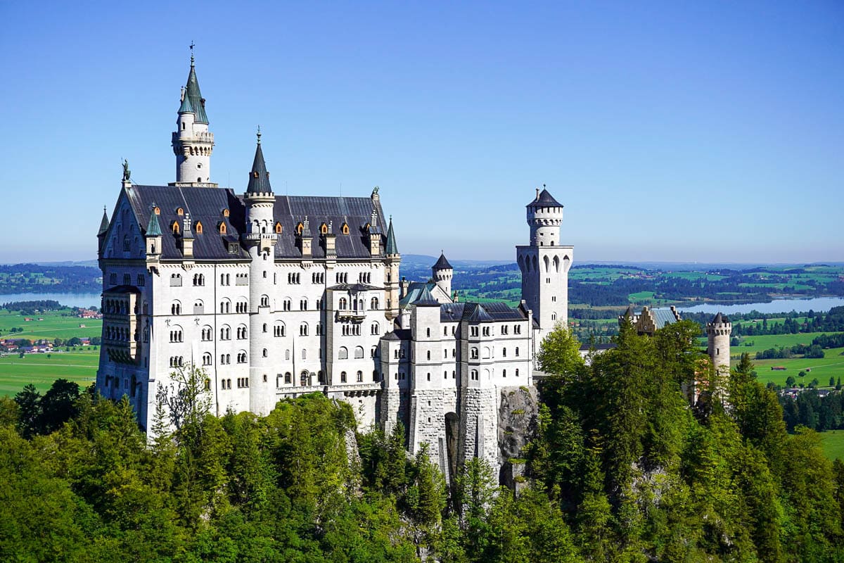 a view of Neuschwanstein Castle in germany