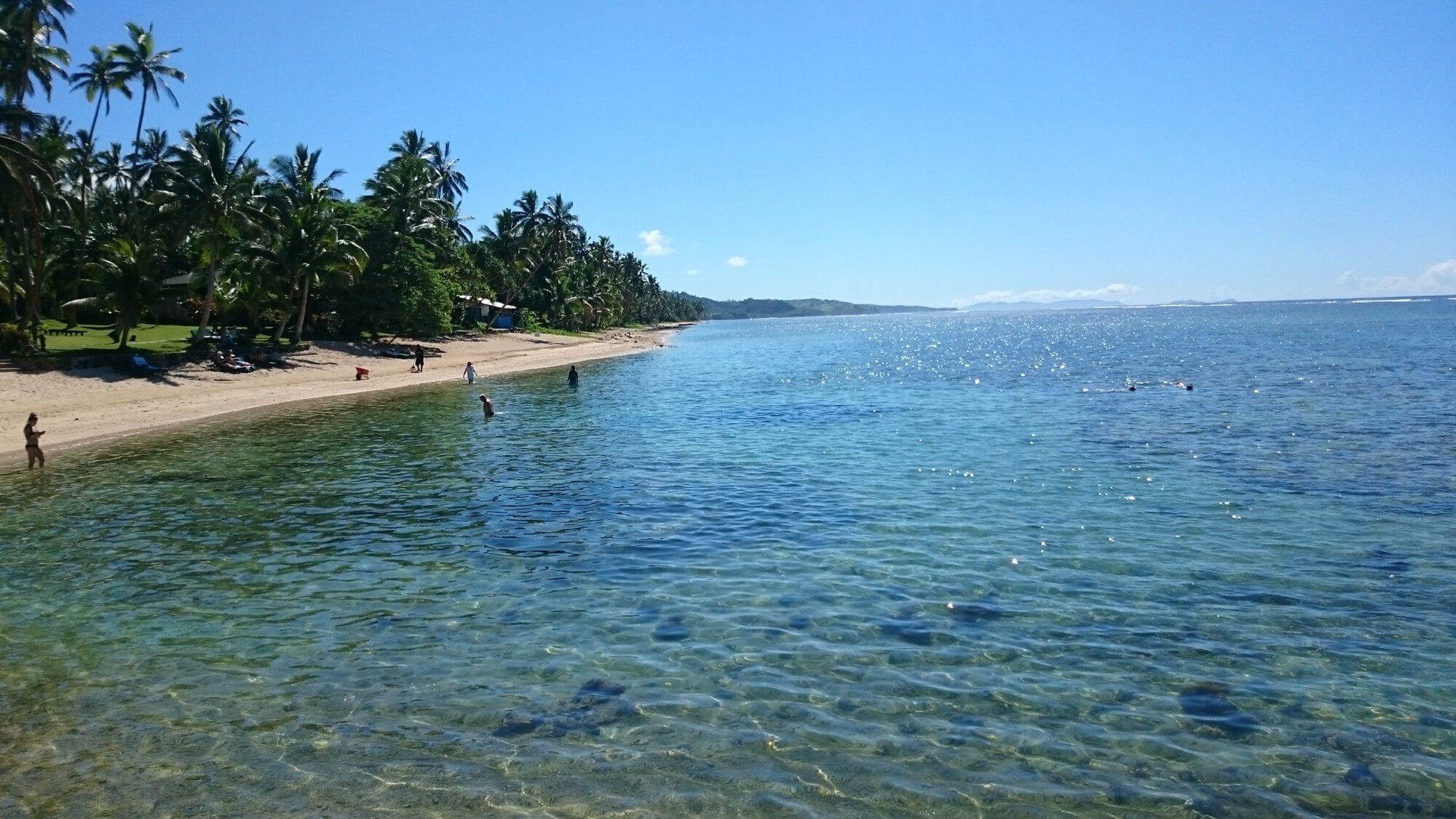 The crystal clear waters of a Coral Coast beach on Fiji's biggest island, Viti Levu