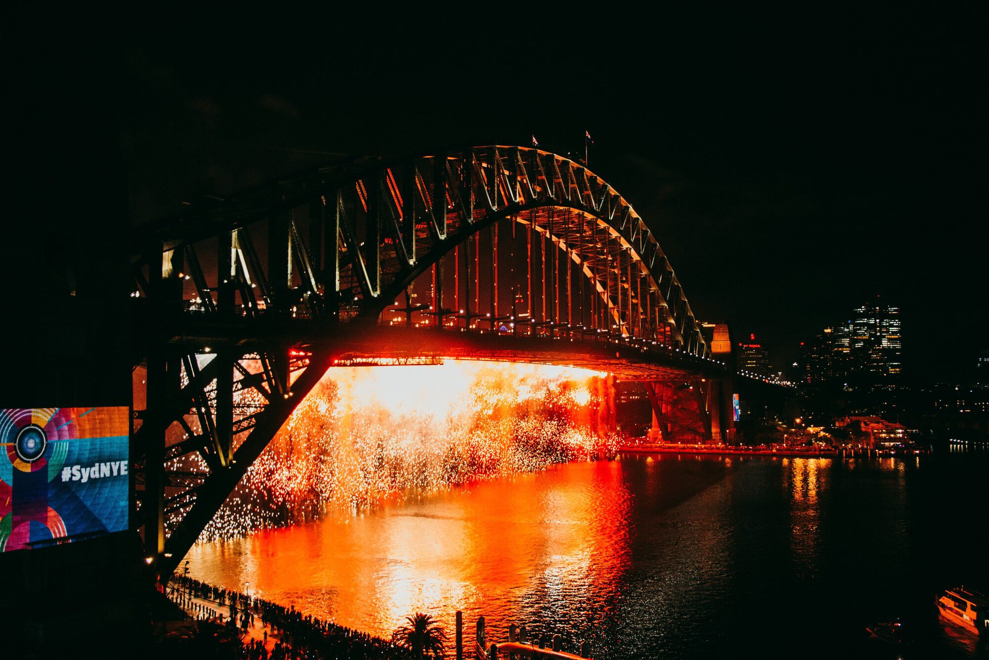 firework display from sydney harbour bridge