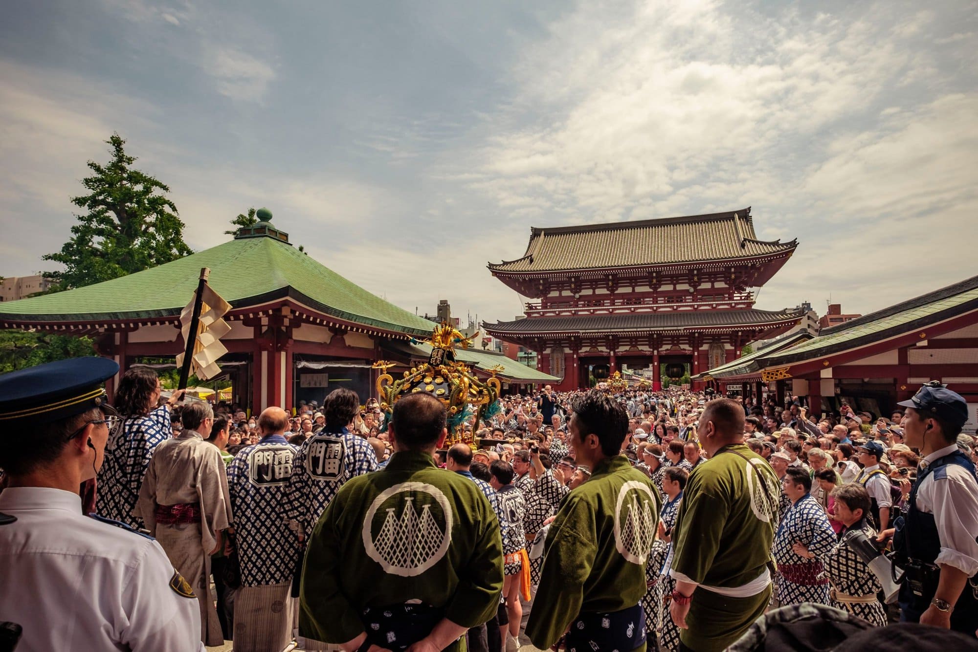 crowd dressed in japanese clothes at Matsuri Festival