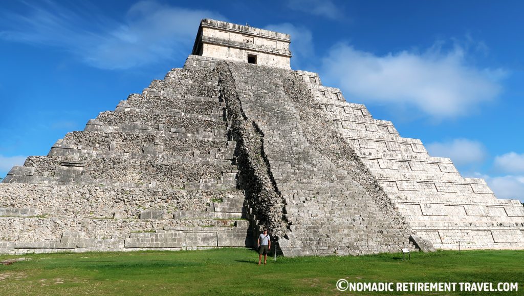 the pyrmaid of Kukulcan at the spring Equinox Festival Chichen Itza