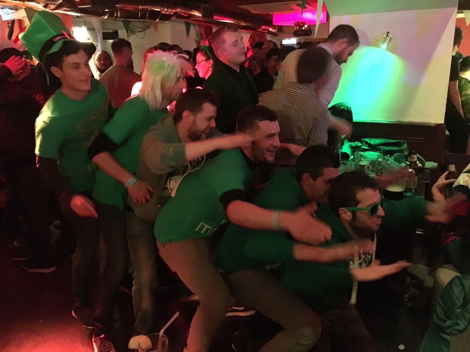 party goers at the famous march festival of St Patricks day