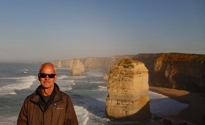 View of coastline on Great Ocean Road Australia 