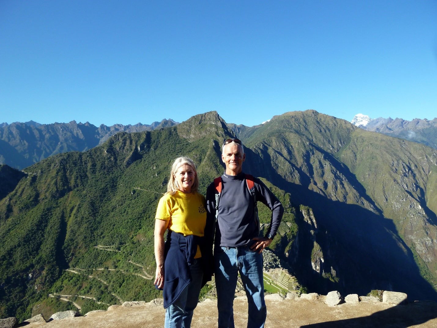 Views of mountains from Wayna Picchu in Peru 