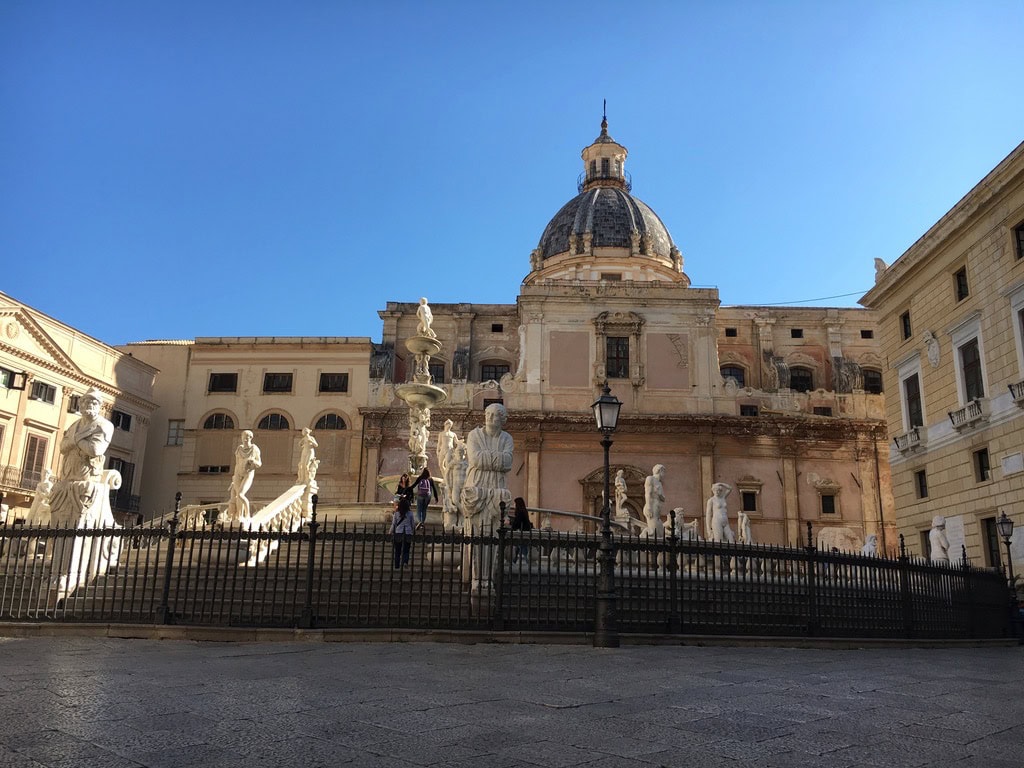 old building in palermo italy with square in front of
