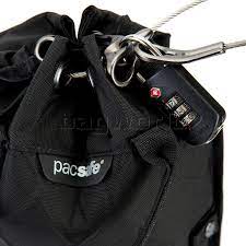 Pacsafe Portable Travel Safe 12L - top of bag showing locking mechanism
