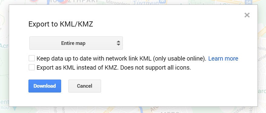 Export data from Google screenshot of how to do