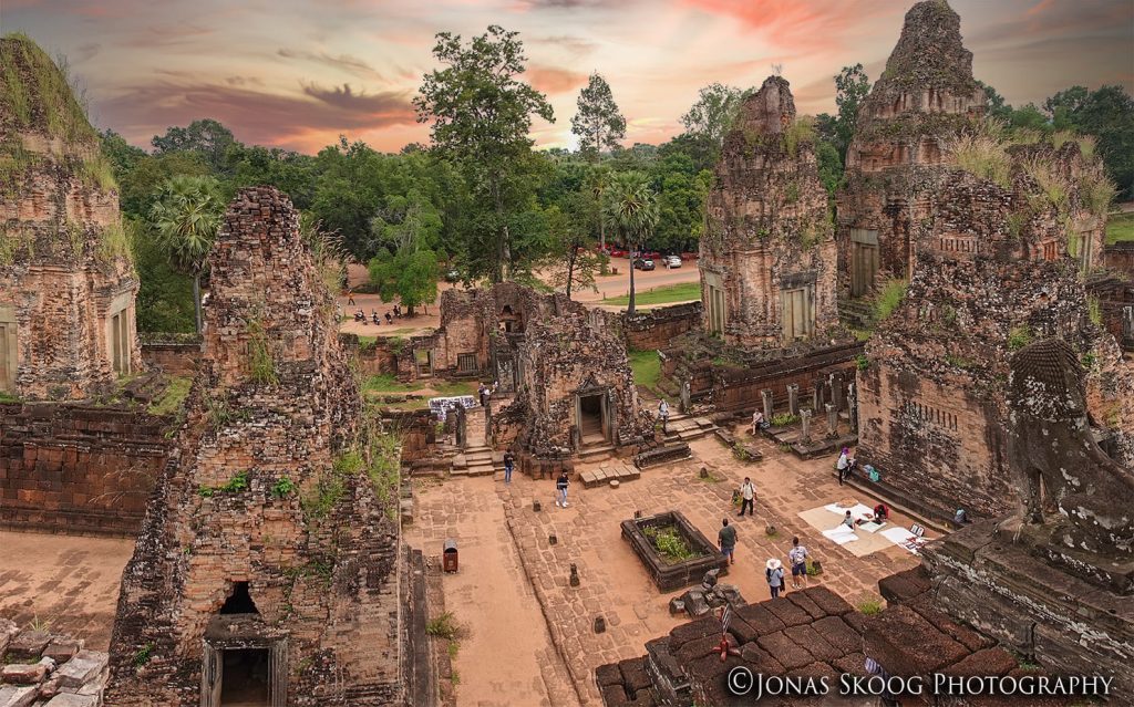 pre-rup temple in Angkor park in cambodia at sunset