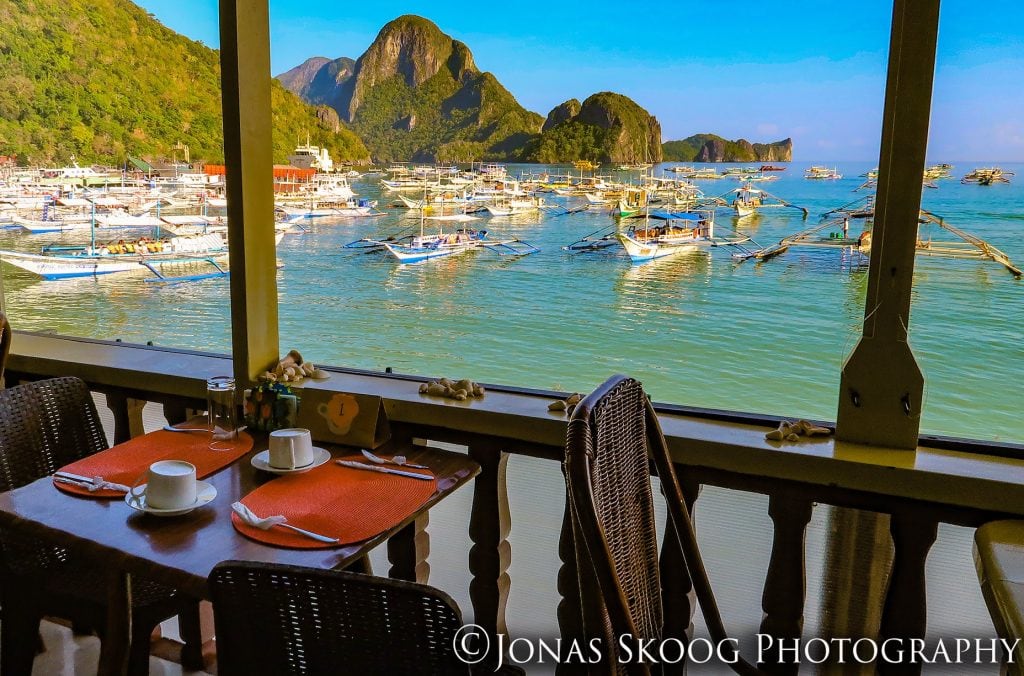 Seaside restaurant view in El Nido showing value of location when choosing accommodation while travelling