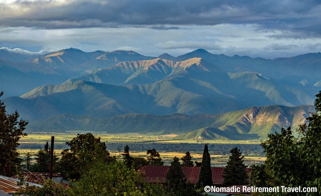 Mountain views over Telavi in Georgia in August, a quieter pick in best countries to visit by month