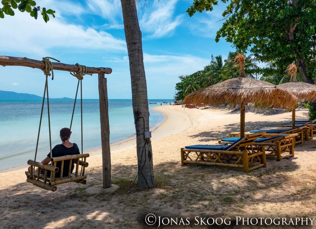 Quiet beach scene in Koh Samui during shoulder season in Thailand